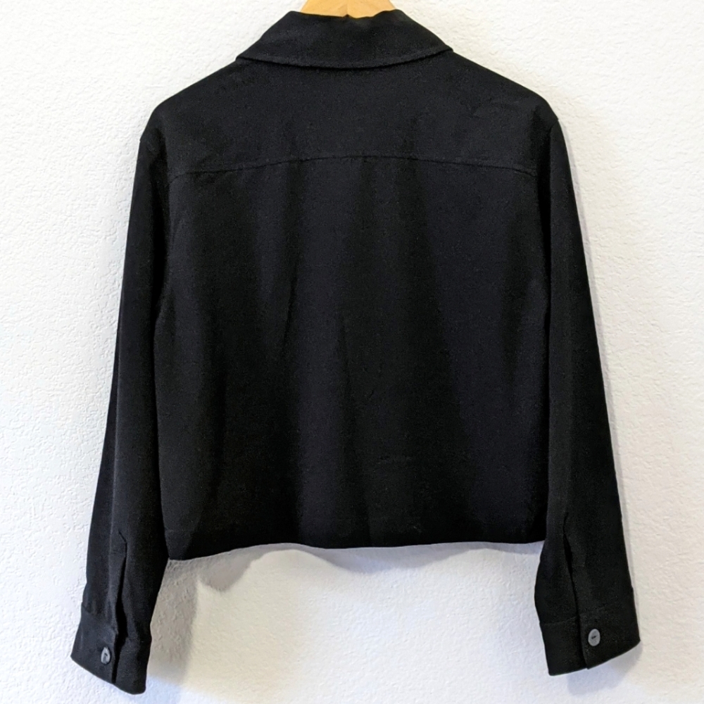 Chico's Button Down Blazer / Jacket, Black, Large - image 3